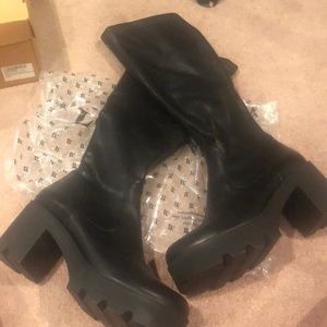 Lottini black knee high boots size 40